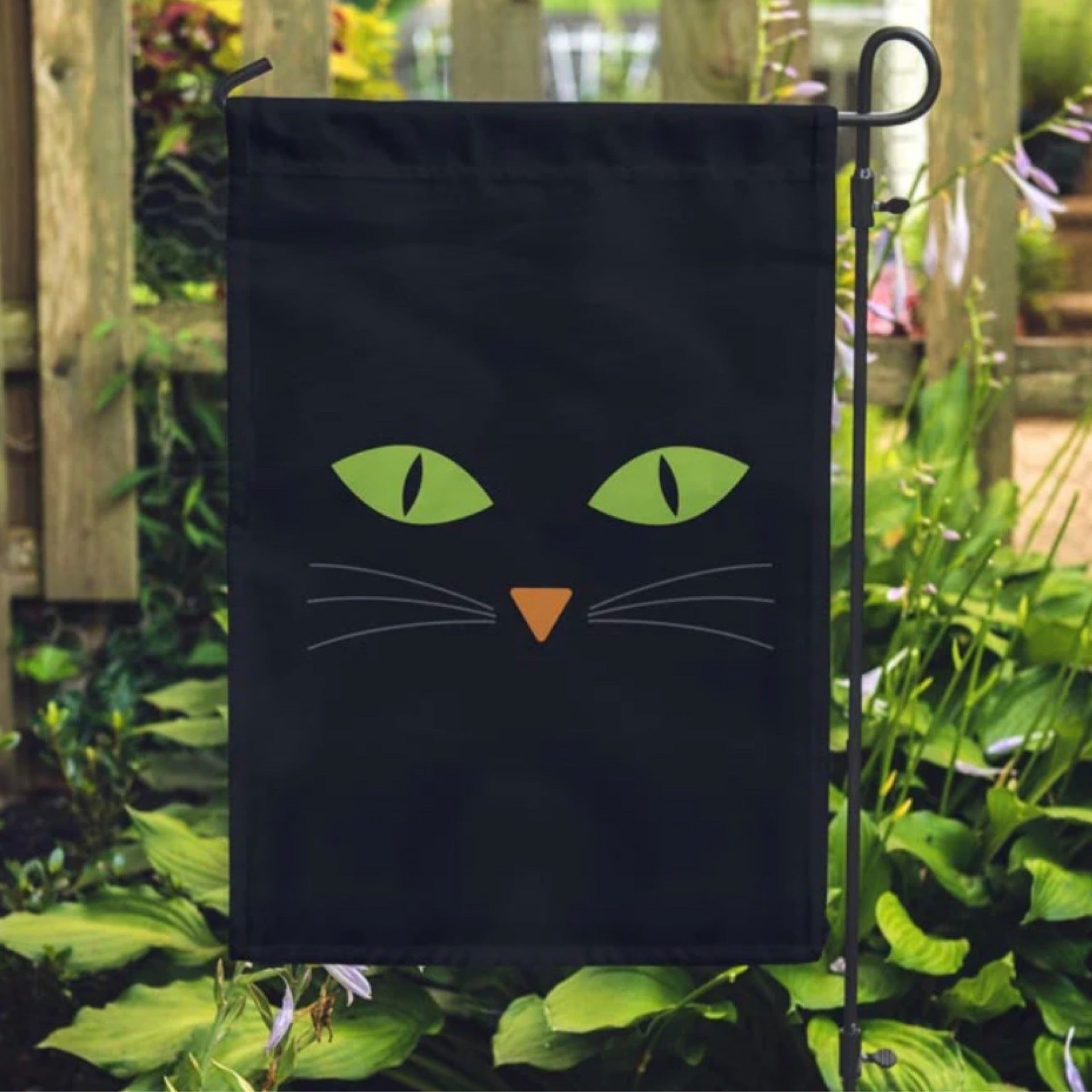 Black Cat Garden Flag My Site